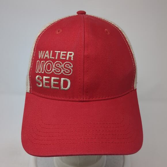 Walter Moss Seed Trucker Hat Red One Size Adjustable Mesh Back George Andrie - Picture 2 of 8